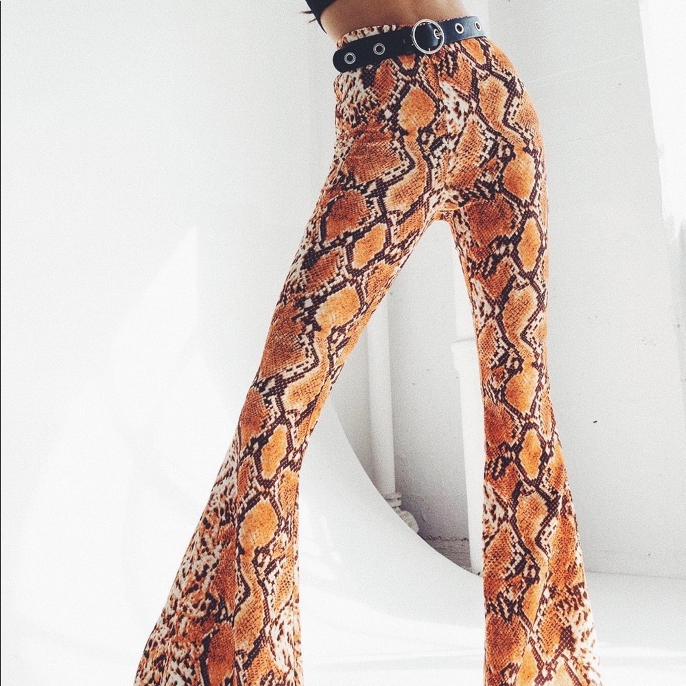 Princess Polly Hypnos Snakeskin Flares